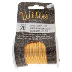 The Beadsmith&reg; Wire&trade; Elements 20 Gauge Tarnish-Resistant Wire Brass
