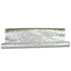 JAM Paper Floral Foil Wrapping Paper, 30" x 30ft. Silver