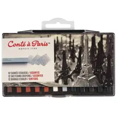 Cont&eacute; &agrave; Paris&trade; Sketching 12 Color Pastel Crayon Box Set