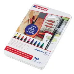edding&reg; 1300 Color Fiber Pen Tin Set, 10ct.