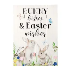 Glitzhome&reg; 18" Easter Wooden Bunny Wall D&eacute;cor