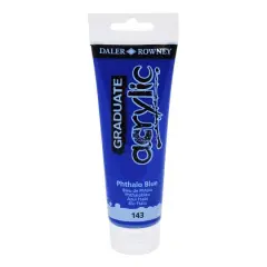 Daler-Rowney&reg; Graduate Acrylic Paint, 120mL 143 Phthalo Blue