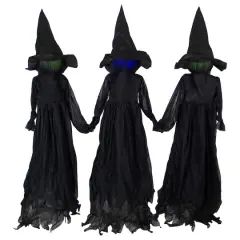 4ft. Lighted Faceless Witch Trio Outdoor Halloween Stakes