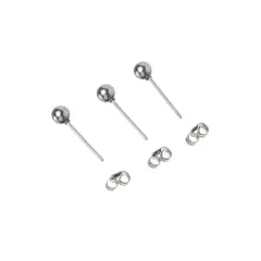 4mm Stainless Steel Ball Earring Posts, 10ct. by Bead Landing&trade;