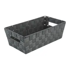 Simplify Medium Woven Strap Shelf Tote Gray