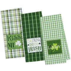 DII&reg; St Patty's Day Embroidered Dishtowels, 3ct.