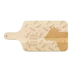 8" x 17" Bless Your Cow Maple Paddle Cutting Board