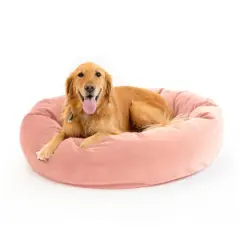 Royal Pet Bed Large Washable Luxury Velvet Dog Bed Blush