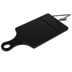 Hello Honey&reg; Black Acacia Wood Cheese Slicer with Stainless Steel End Grain