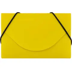 JAM Paper Plastic Business Card Holder Case Yellow Solid
