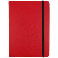 JAM Paper Medium Hardcover Notebook with Elastic Band Red