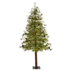 6ft. Pre-Lit Wyoming Alpine Artificial Christmas Tree, Clear LED Lights
