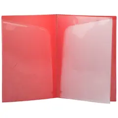 JAM Paper Heavy Duty Plastic High Pocket Organizer Red