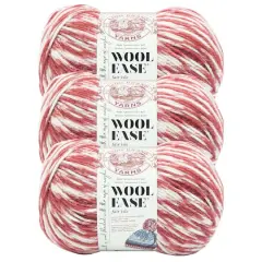 3 Pack Lion Brand&reg; Wool Ease&reg; Fair Isle Yarn Merlot and Charcoal