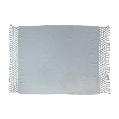 Hello Honey&reg; Pale Blue Woven Cotton Throw with Crochet Fringe