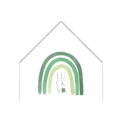 Simple Lucky Rainbow 12" x 12" House Shaped Canvas