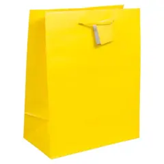 JAM Paper Medium Gift Bags with Rope Handles, 3ct. Yellow Matte