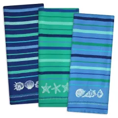DII&reg; Embroidered Blue Sea Dishtowel Set