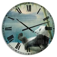 Designart Panda After A Long Day Wall Clock