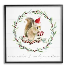 Stupell Industries Warm Wishes & Candy Kisses Phrase Framed Giclee Art Black