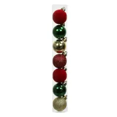 7 Pack 1.5" Red, Green & Gold Shatterproof Ball Ornaments by Ashland&reg;