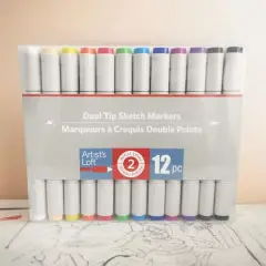 12 Color Dual Tip Sketch Markers by Artist's Loft&trade;