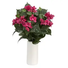 18" Bougainvillea Arrangement in White Vase