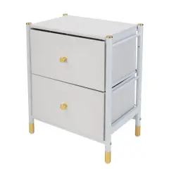 Simplify 2 Drawer Luxury Nightstand White