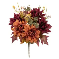 15" Burgundy & Orange Dahlia & Maple Mixed Bush by Ashland&reg;