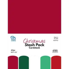 PA Paper&trade; Accents Christmas Stash Pack 8.5" x 11" Cardstock, 40 sheets