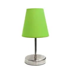 Creekwood Home Nauru 10.5" Sand Nickel Petite Metal Stick Table Lamp Green