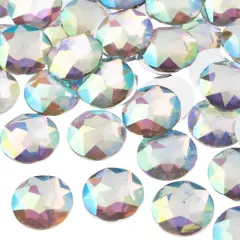 John Bead 20mm AB Acrylic Round Flat Back Rhinestones, 200ct. Crystal AB