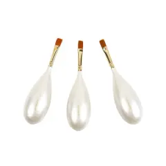 Size 6 Flat Multipurpose Synthetic Brushes with Egg Shaped Handles, 3ct. by Craft Smart&reg;