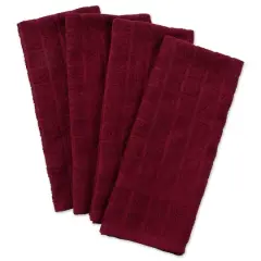 DII&reg; Windowpane Terry Dish Towels, 4ct. Wine