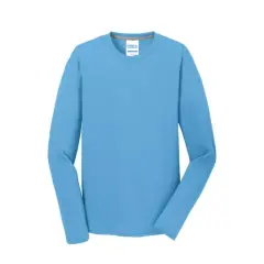 Port & Company&reg; Long Sleeve Performance Blend T-Shirt Aquatic Blue