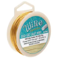 The Beadsmith&reg; Wire Elements&trade; 22 Gauge Tarnish Resistant Soft Temper Wire, 125ft. Gold