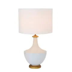 Hello Honey&reg; 27" White & Gold Ceramic Table Lamp