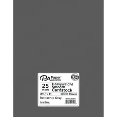 PA Paper&trade; Accents 8.5" x 11" 100lb. Smooth Cardstock, 25 Sheets Battleship Gray