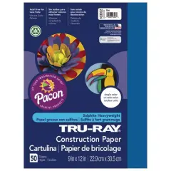 Pacon&reg; Tru-Ray&reg; 9" x 12" Construction Paper, 50 Sheets Blue