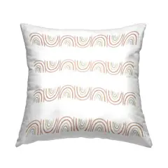 Stupell Industries Wavy Whimsical Rainbow Alternating White Stripes Throw Pillow, 18" x 18"