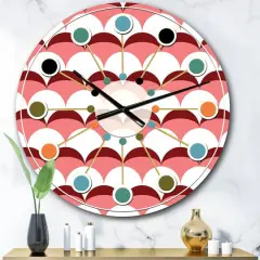 Designart Geometrical Retro Design V Mid-Century Modern Wall Clock