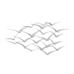 Silver Metal Contemporary Wall Decor, 25" x 48" x 3"