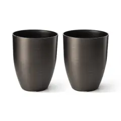 Glitzhome&reg; 16.75" Eco-Friendly Faux Brushed Steel Texture Planters, 2ct.