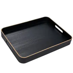 Hello Honey&reg; 19.75" Black Oak Wood Serving Tray with Handles