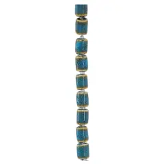 Blue & Tan Ceramic Tube Beads, 12mm by Bead Landing&trade;
