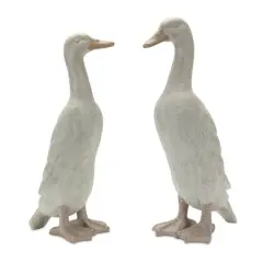 Distressed Standing Duck Garden Statues Set