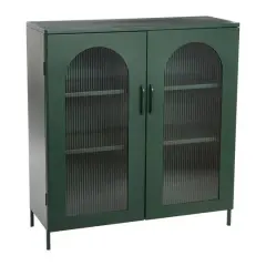 Hello Honey&reg; 40" Dark Green Solstice Wide Metal Accent Cabinet