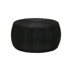 Household Essentials 9" Woven Storage Ottoman Black
