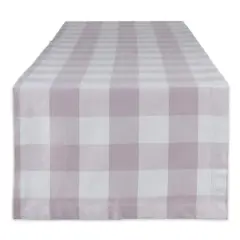 DII&reg; 108" Buffalo Check Table Runner Dusty Lilac/White