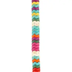 Multicolored Reconstituted Howlite Wave Disc Beads, 8mm by Bead Landing&trade;